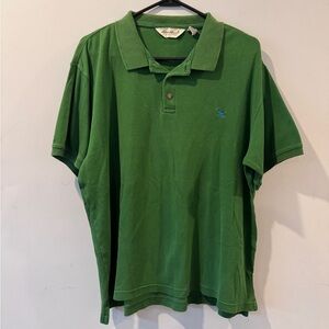Eddie Bauer Green Polo Shirt with Blue Logo Large